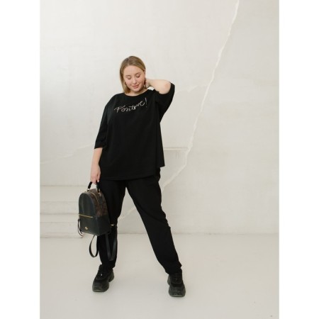 Female T-shirt, size 76-78, black color-1