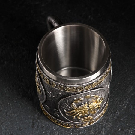 Stainless steel mug “cancer”, 400 ml, silver color-3