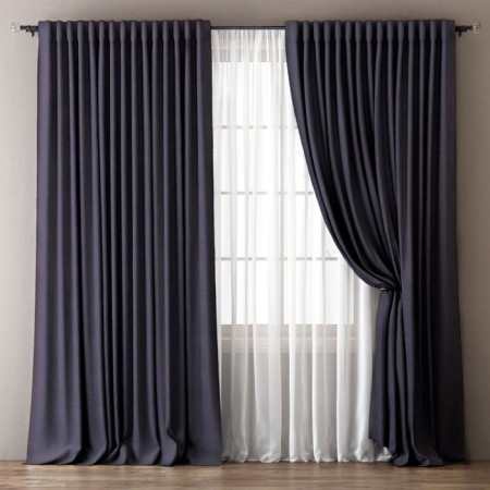 Curtains "Ommma" 240 x 270 cm - 2 pcs, tulle 500 x 270 cm, wet asphalt