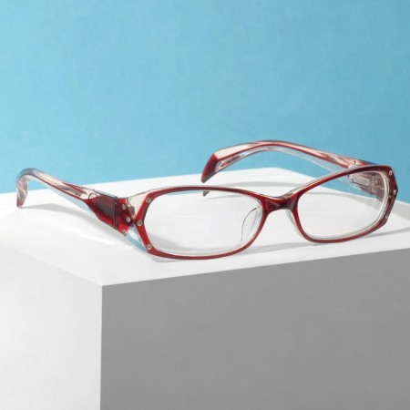 Ready glasses east 8852, burgundy color, bending pipe, +2-5