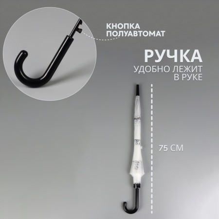 Umbrella - semi -automatic cane, 8 spokes, r = 47/54 cm, d = 108 cm, color mix-1