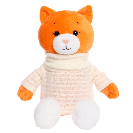 Soft toy "Cat Marta in felt boots and sweater", 25 cm