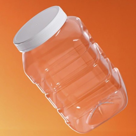 Bank with a lid "Square", PET, 3.0 l, 110 mm
