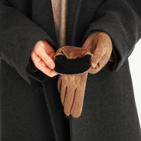 Gloves are female, dimensionless, with insulation, beige color-6