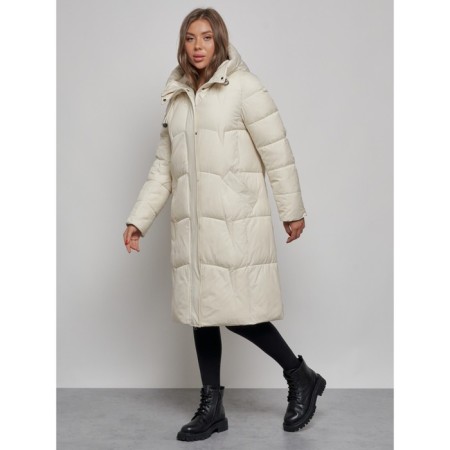 Coat insulated winter female, size 50, beige color-2