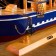 Souvenir ship large "Orpheus", sides blue, white sails, 11 × 80 × 71 cm