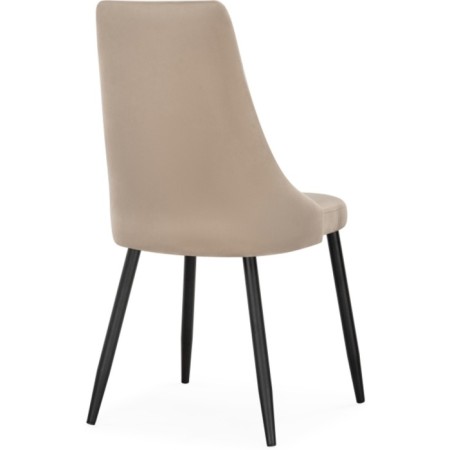 Chair on a metal frame Cora metal/velor, black/beige 49x60x95 cm-3