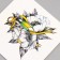 Tattoo on the body color "Crystal and flowers" 6x6 cm