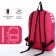 Lightning backpack, external pocket, 2 side pockets, raspberry color