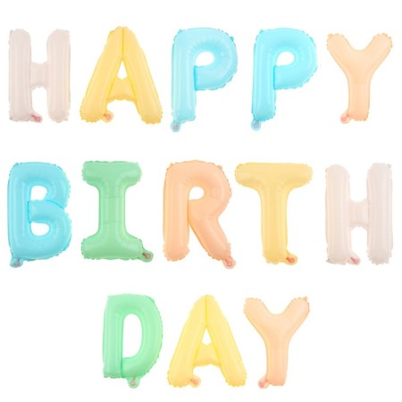 Foil ball 14 "Happy Birthday" inscription, Makarun-2