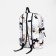 School backpack from textiles, 3 pockets, white/beige color