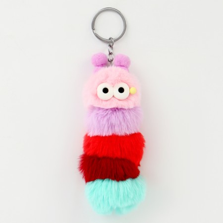 Soft toy "caterpillar" on a key fob, 12 cm, color mix