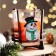 Aromatic candle in a glass on the stand "Snowman", 10x9.5x9 cm, orange