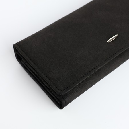 Women's wallet on the button, black color-2