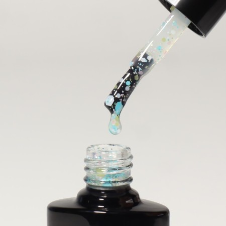 Nail varnish gel, Milk Glitter, 3 phase, 8ml, LED/UV, Transparent color (08)-5