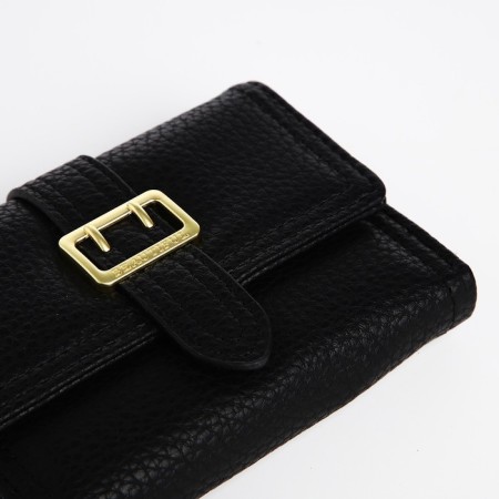 Women's wallet on the button, black color-2