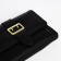 Women's wallet on the button, black color