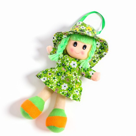 Soft toy "Doll", in a chintz dress, with tails, color mix-1