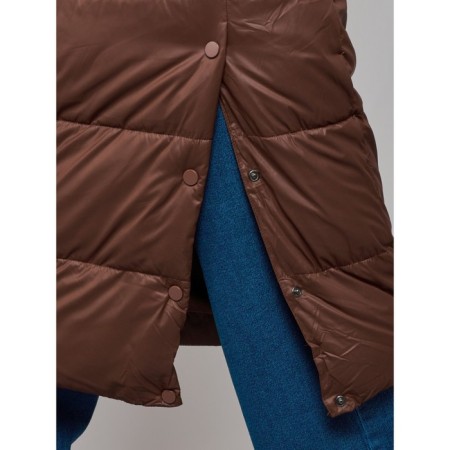Coat insulated winter female, size 48, color dark brown-12