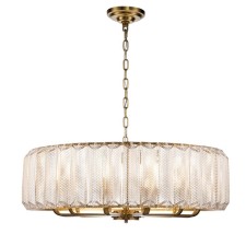 Suspended Indigo, 12011/12p Brass. 12x40W, E14, 800x800x295/1000 mm, transparent color