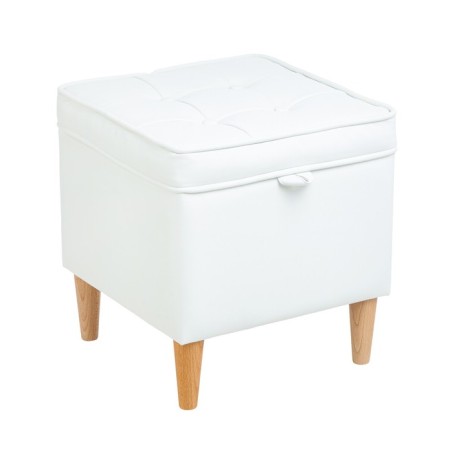 Ebi Puf, 400x400x420, white leatherette