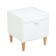 Ebi Puf, 400x400x420, white leatherette