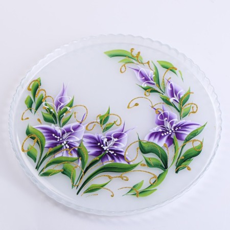 Set for juice with tray "Iris" Art painting, 6 glasses 1250/200 ml, white mats-3