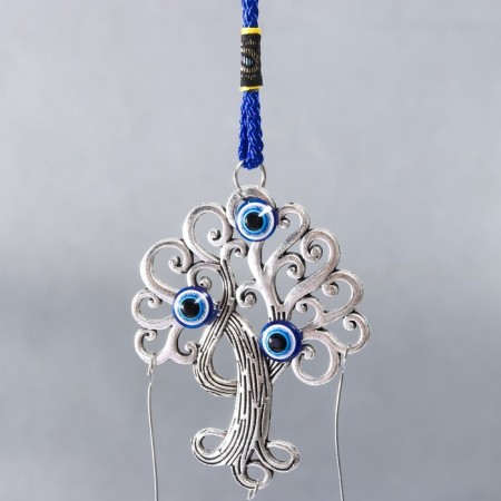 Wind Music Metal "Tree of Life" from the evil eye 2 bells 22x6.5 cm-1