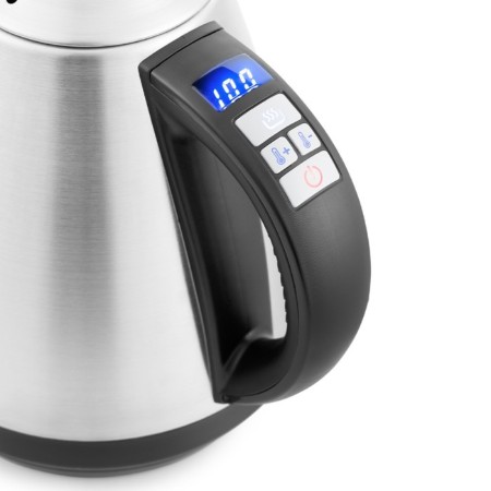 Electric ketta KitFort KT-689, for cooking coffee, metal, 1 l, 2200 watts, silver-1