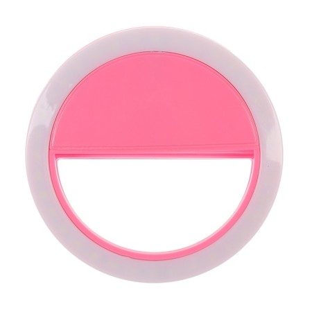 LED ring lamp for Luazon AKS-03, from batteries, 3 modes, pink-4