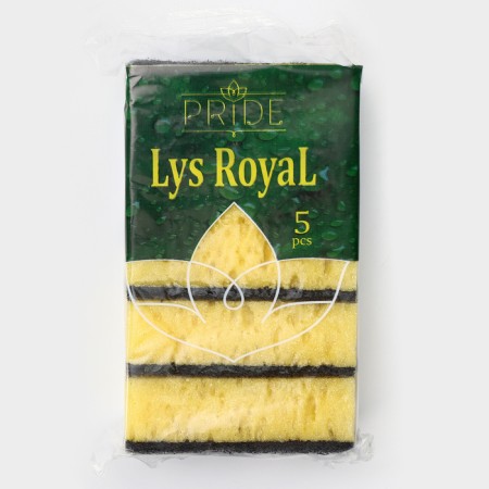 Household sponge "Royal Lilia", 450 g/m2, 105 × 65 × 35 mm, abrasive canvas-4
