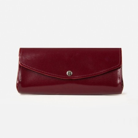 Women's wallet on the button, burgundy color
