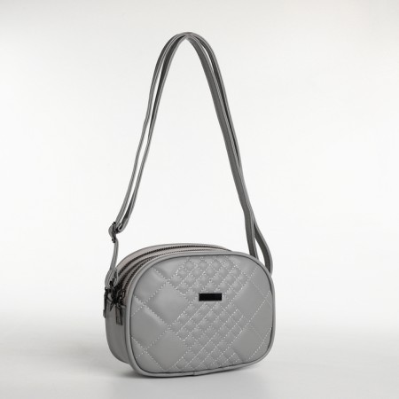 Bag Women's Cross-Bodi with a zipper, gray color-3