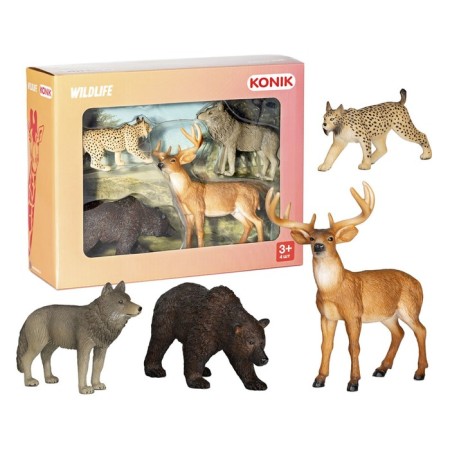 Set of forest animals Konik: bear, deer, lynx, wolf-1