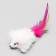 Natural fur mouse, 7.5 cm, white