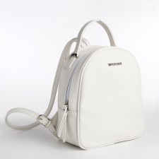Women's backpack city, Textura, white color