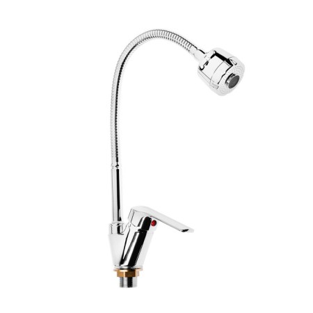 Accoona A4868 kitchen mixer, one -leaf, flexible surge, with nut, silumin, chrome-1