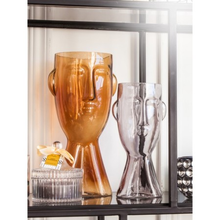 Glass Vase "Face", 12 × 11 × 23.5 cm, transparent color-4