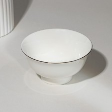 Porcelain bowl “Golden line”, 300 ml, white color