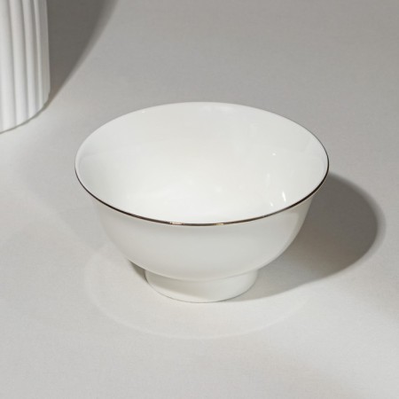 Porcelain bowl “Golden line”, 300 ml, white color