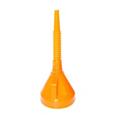 Funnel for fuel and lubricants top auto, with a net, collapsible, corrugation, d 13 cm, h nose 12.5 cm, orange