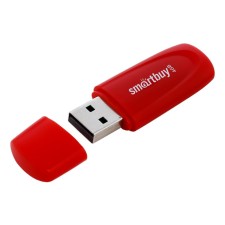 Flash drive SMARTBUY 4GB2SCR, 4 GB, USB2.0, Thu up to 15 MB/s, PBLD up to 12 Mb/s, Krasnaya