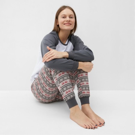 Homemade kit (longshit, trousers), gray color, size 52-4