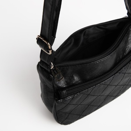 Bag Cross-Bodi with a zipper, black color-4