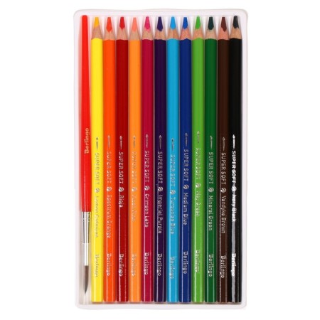 Pencils of watercolor 12 colors "fish", trihedral, with a brush-1