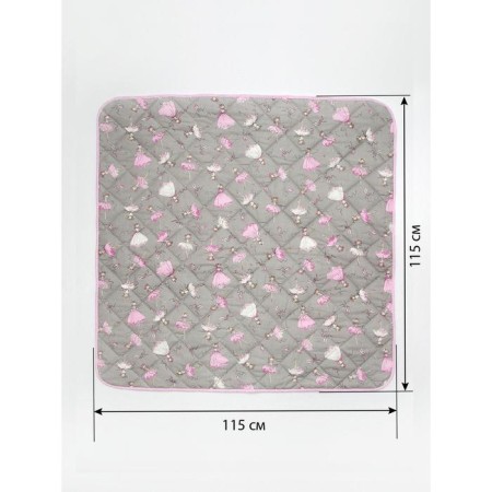 Baby rug is sod, size 115x115 cm, color gray-pink color-8