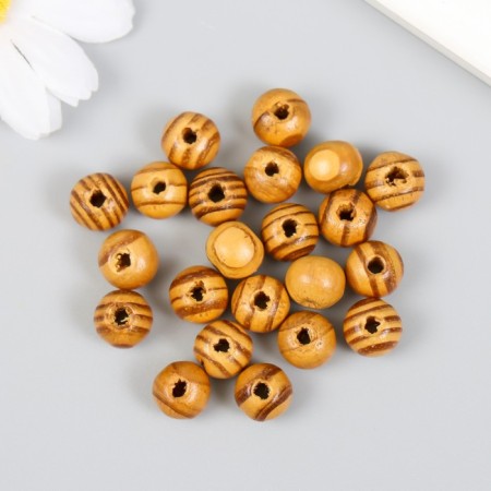 Beads for creativity, wood in the jar "Galls with natural gaps" set 22-24 pcs d = 1 cm-1