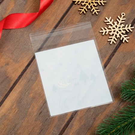 BOPP package with sticky tape, "Winter Forest", 10 x 11 cm-1