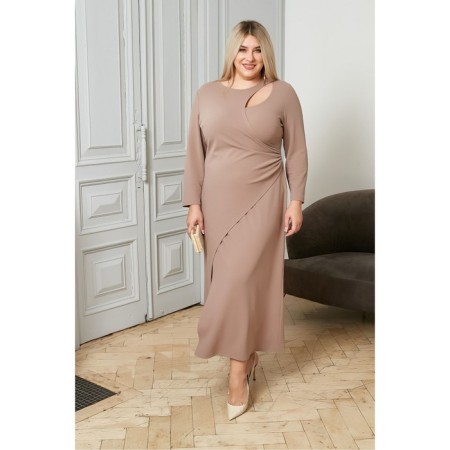 Female dress, size 56, beige color-1