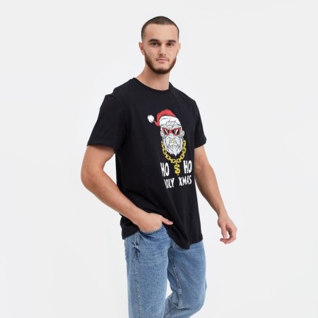New Year's T -shirt, black color, size 54-2